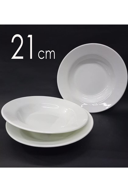 Tria 6 Pieces White Melamine Pit Dinner Plate 21 Cm