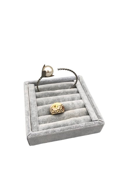 New Domestic Small Size Suede Sausage Gray Color Ring Stand (Light Decor)