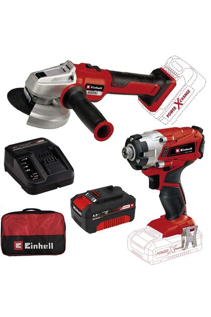 Te-cı 18/1 Li Darbeli Vidalama + Axxıo 18/115q Akülü Avuç Taşlama + 4ah Starterkit+bezçanta