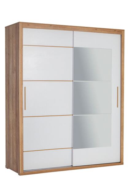 Tuana 180 Cm Sürgülü Gardırop - Ceviz&beyaz