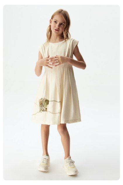 Limi Girl's Embroidery Detailed Lined Stylish Dress