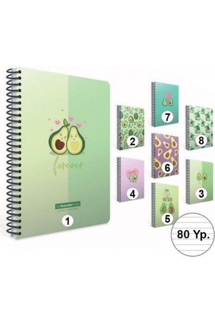 Avocado A6 Homework Notebook 80 Sheets Lined