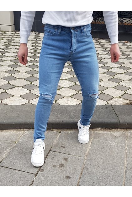 Skinny Fit Ripped Trousers