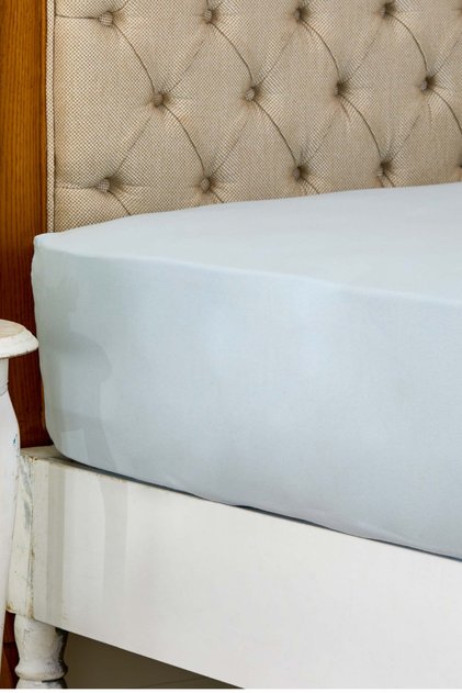 Combed Cotton Fitted Single Bed Sheet 100X200 cm Blue