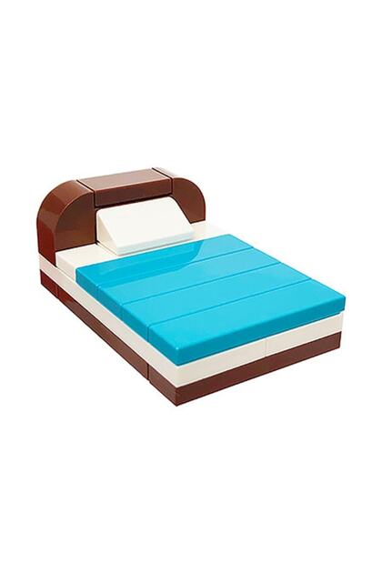 Original Accessory Moc Custom Minifigure City City Modular Building Building Room Blue Bed