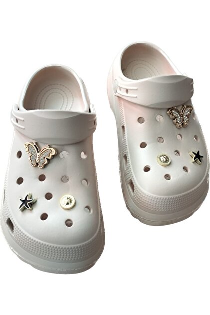 Sonimix Kadın Bej Ultrasoft Yüksek Taban Crocs Terlik Sandalet