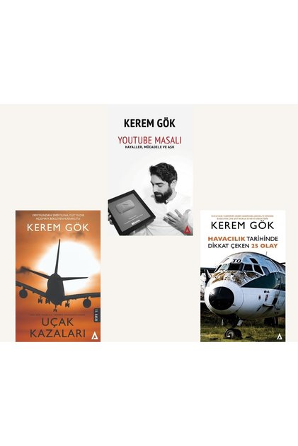 Kerem Gök 3 Kitap Set (uçak Kazaları/youtube Masalı/havacılık Tarihinde Dikkat Çeken 25 Olay)