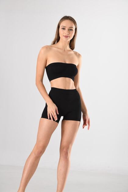 34312 Women's Black 1 Size Slimming Seamless High Waist Butt Shaping Boxer Corset