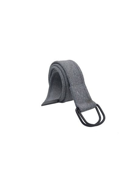 Unisex Dark Gray Black D Buckle Woven Tactical Sports Canvas Denim Belt