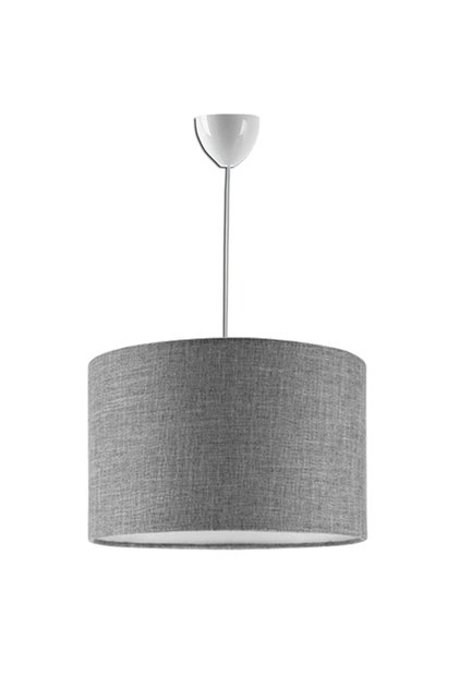 Gri Keten Avize Yuvarlak Kumaş Sarkıt Çap 30 Cm Av121