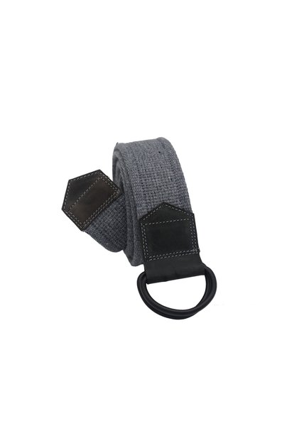 Cămașă sport din pânză cu catarame negre, unisex, cu detalii din piele, blugi țesuți gri