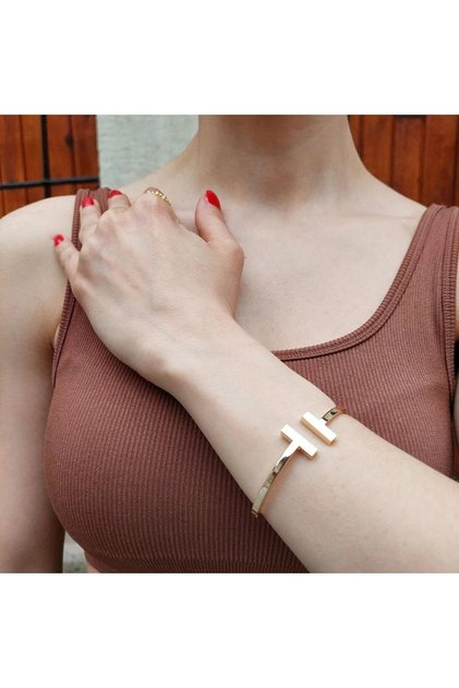Tiffany Model T Uçlu Düz 316l Çelik Bileklik