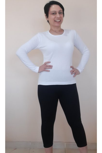 White Round Neck Combed Viscose T-Shirt