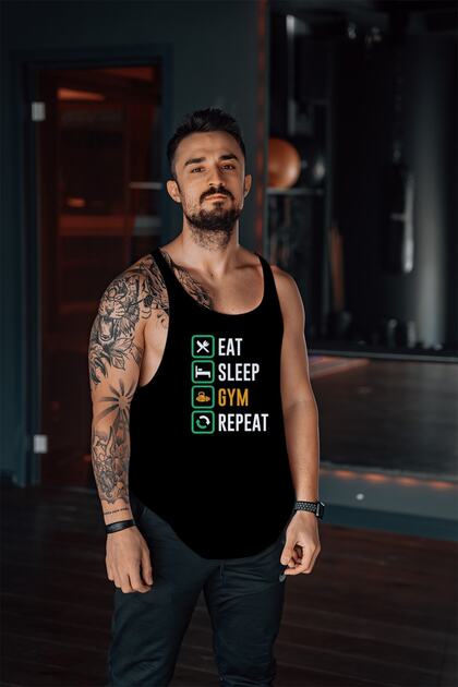 Eat Repeat Gym Fitness Tank Top Athlete