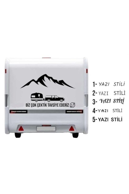 Çekme Karavan Motokaravan Sticker Camp Doğa Manzara Qraç