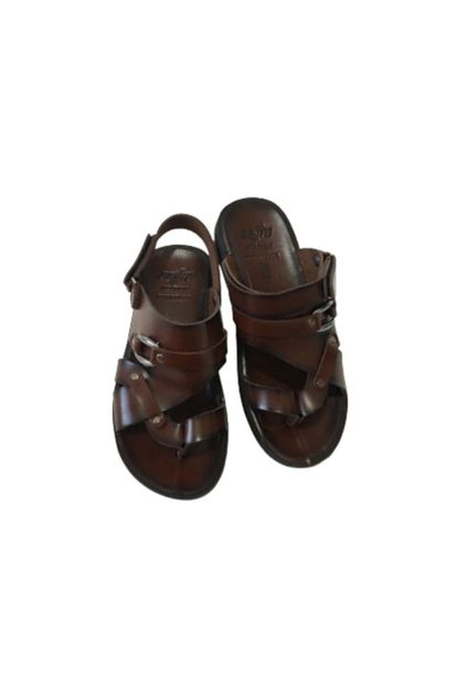 BENTO Erkek Kahverengi  Parmak Arası Sandalet Terlik - 1