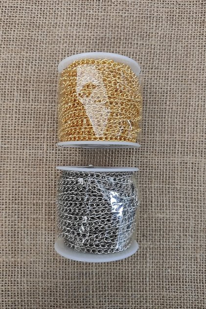 20 Meters Yellow Silver Metal Meter Chain Jewelry Material Chain 1mm