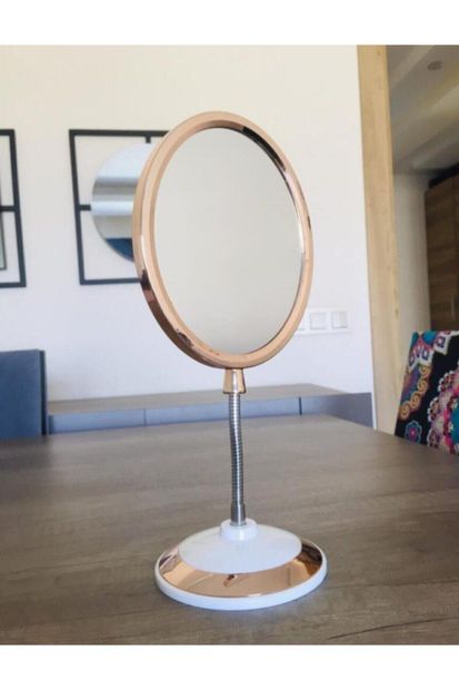 firsatgeldi Çift Taraflı Büyüteçli 360 Derece Eğilebilir Oval Makyaj Aynası - 2