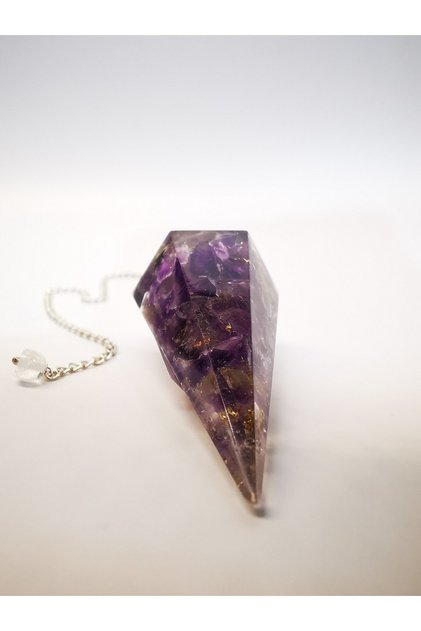Pandula (pendulum) Amethyst Stone Orgonite Pendulum
