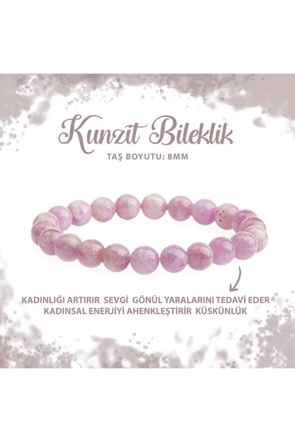Certified Kunzit 8mm Natural Stone Bracelet