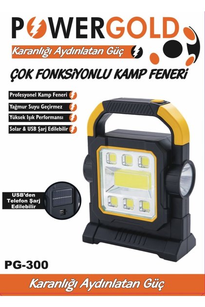 Profesyonel Çok Fonksiyonlu Kamp Lambası Solar Ve Usb Ile Şarj Olma Özelliği