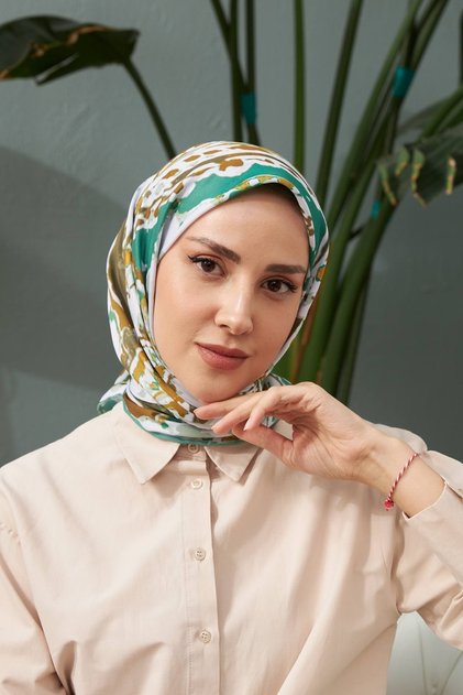 Ebru Pattern Thin Cotton Scarf