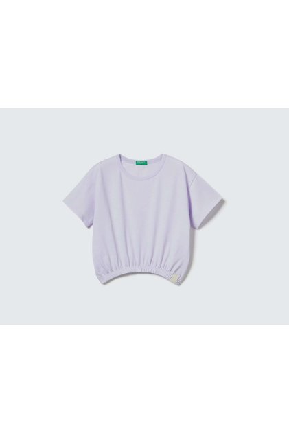Girl's Lilac Logo Label T-shirt