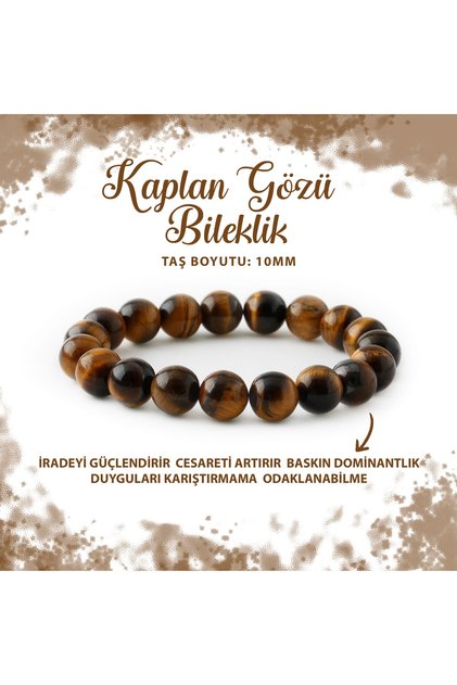 Certified Tiger Eye 10mm Natural Stone Bracelet