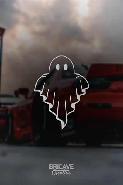 Ghost Car-motorcycle Sticker 12x16cm