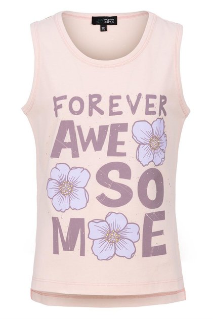 Printed Slit Girl's Zero Sleeve T-shirt