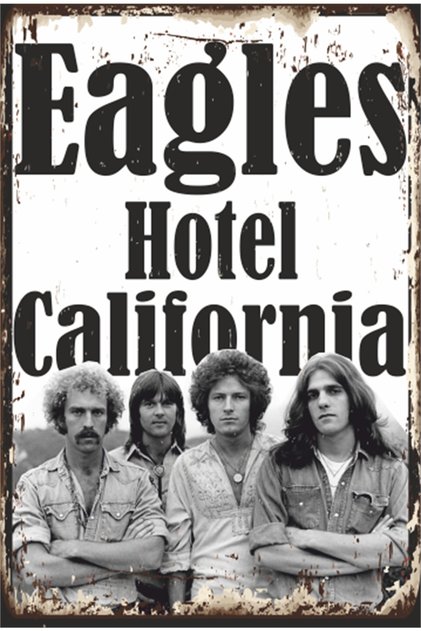 Eagles Hotel California Music Retro Wooden Poster