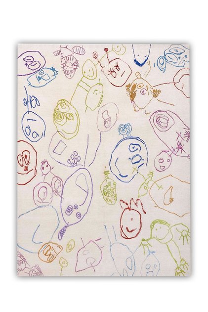 Mira 1247 Multicolored Woven Base Carpet with Face Drawing Figure