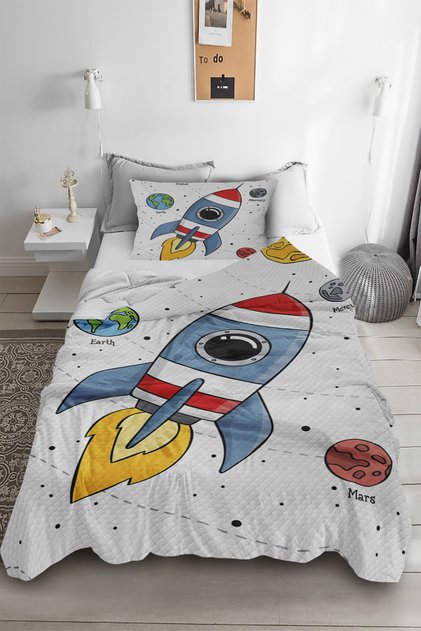 Space Planet Patterned Single Pike (With Pillow Case)