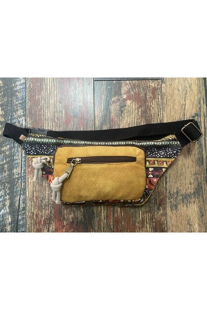 Ethnic Αυθεντική τσάντα μέσης με 3 θήκες Unisex Πολύχρωμη τσάντα ώμου και μέσης