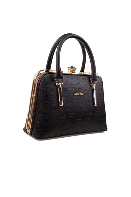 Laser Printed Black Women's Handbag - Stylish and Classic