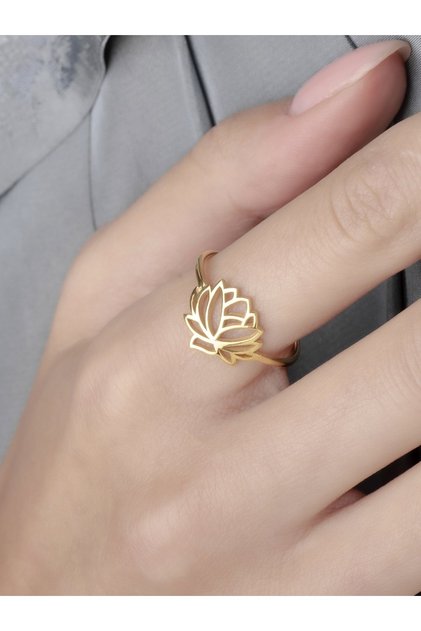 Lotus Çiçeği Gümüş Yüzük Kadın Gümüş Yüzük
