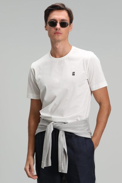 Lufian Aden Modern Grafik T- Shirt Beyaz - 1