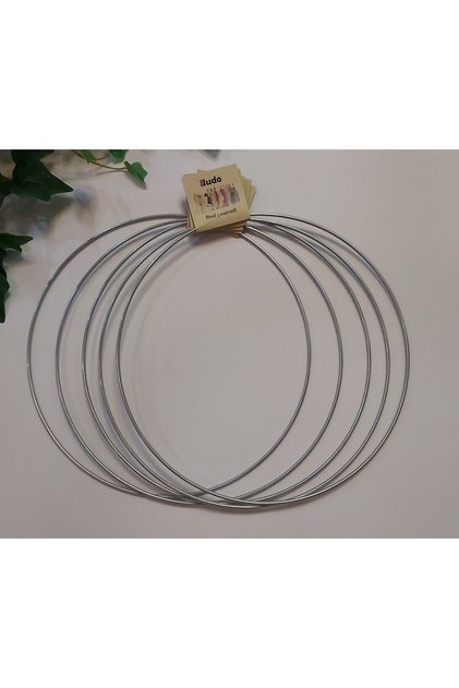 Metal Macrame Hoop 35 cm Set of 5 Galvanized Pulley Ring Dream Catcher-Metal Hoop Wire Pulley