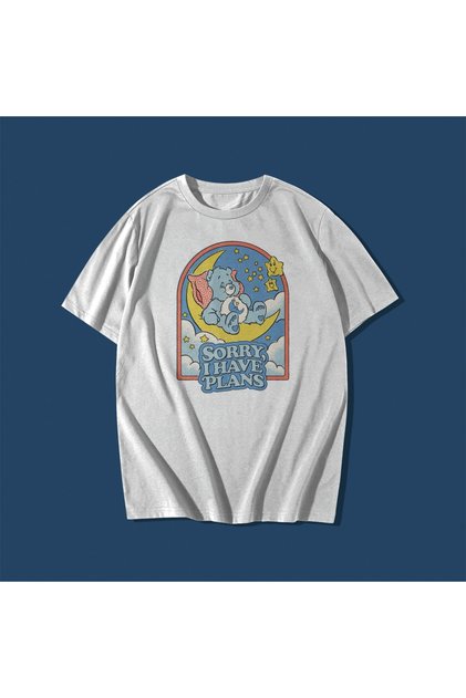 Sorry I Have Plans Written Sarkastic Style Oversize Unisex Cotton T-shirt T-Shirt Tee