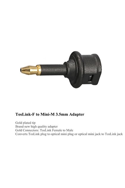 Derwell Toslink To Mini Toslink Adaptör Çevirici Dönüştürücü Optik 3.5mm Dişi Erkek Kablo Ses Dönüştürücü - 4