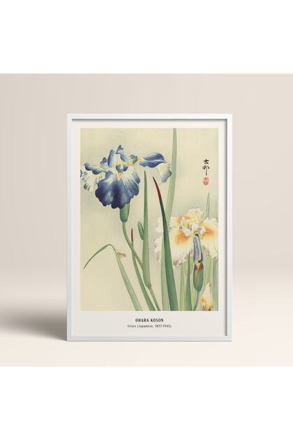 Framed Japanese Style Nanbara Sakujiro Painting 30X40Cm 40X60Cm 50X70Cm Black White Wood Jpn010