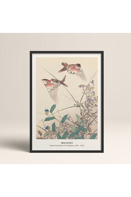 Framed Japanese Style Nanbara Sakujiro Painting 30X40Cm 40X60Cm 50X70Cm Black White Wood Jpn021