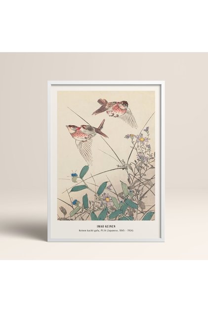 Framed Japanese Style Nanbara Sakujiro Painting 30X40Cm 40X60Cm 50X70Cm Black White Wood Jpn021