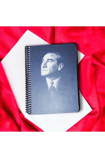 14x20 Cm Unlined 80 Sheets Ataturk Hard Cover Wire Notebook