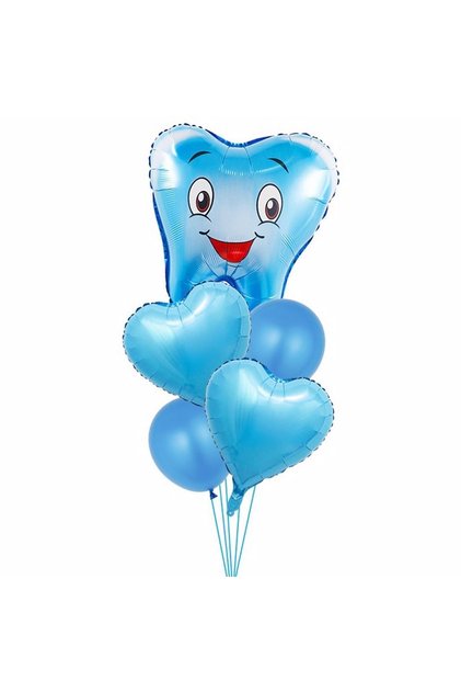 مجموعة بالونات ذات أسنان زرقاء من Mini Party Store
