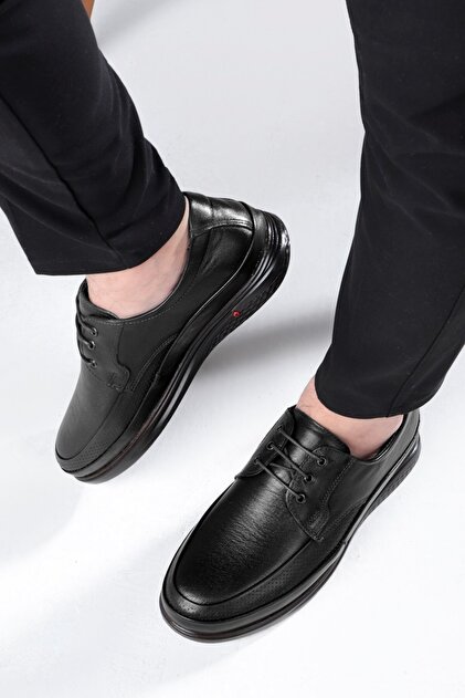 Poce Genuine Leather Comfort Orthopedic Men's Casual Shoes, Father's Shoes, Orthopedic Shoes