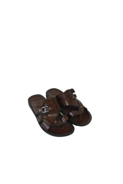BENTO Erkek Kahverengi  Parmak Arası Sandalet Terlik - 5