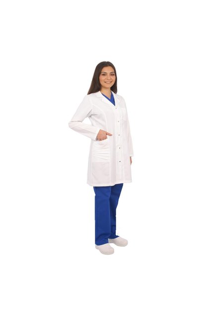 Dr Hemşire Estetisyen Beyaz Uzun Boy Uzun Kol Kelebek Önlük Beden_38