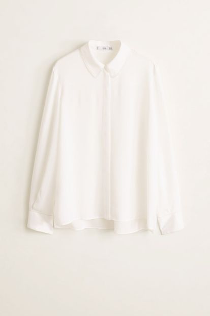 MANGO Woman Kadın Beyaz Kontrast Dikişli Gömlek 41093695 - 3