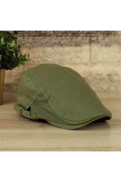 Canvas Linen Men's Cap Summer Green Buckle